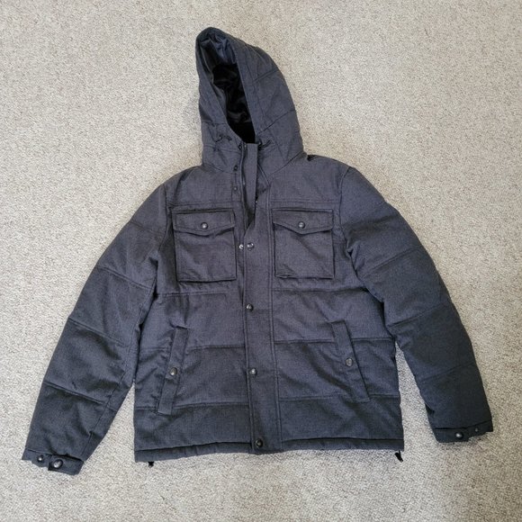 Dockers Men's Black Hooded Lined Winter Jacket Size M - Picture 3 of 14